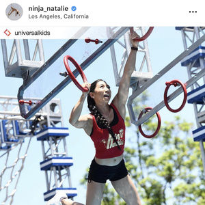 Ninja Natalie Red Gold Logo Crop Top